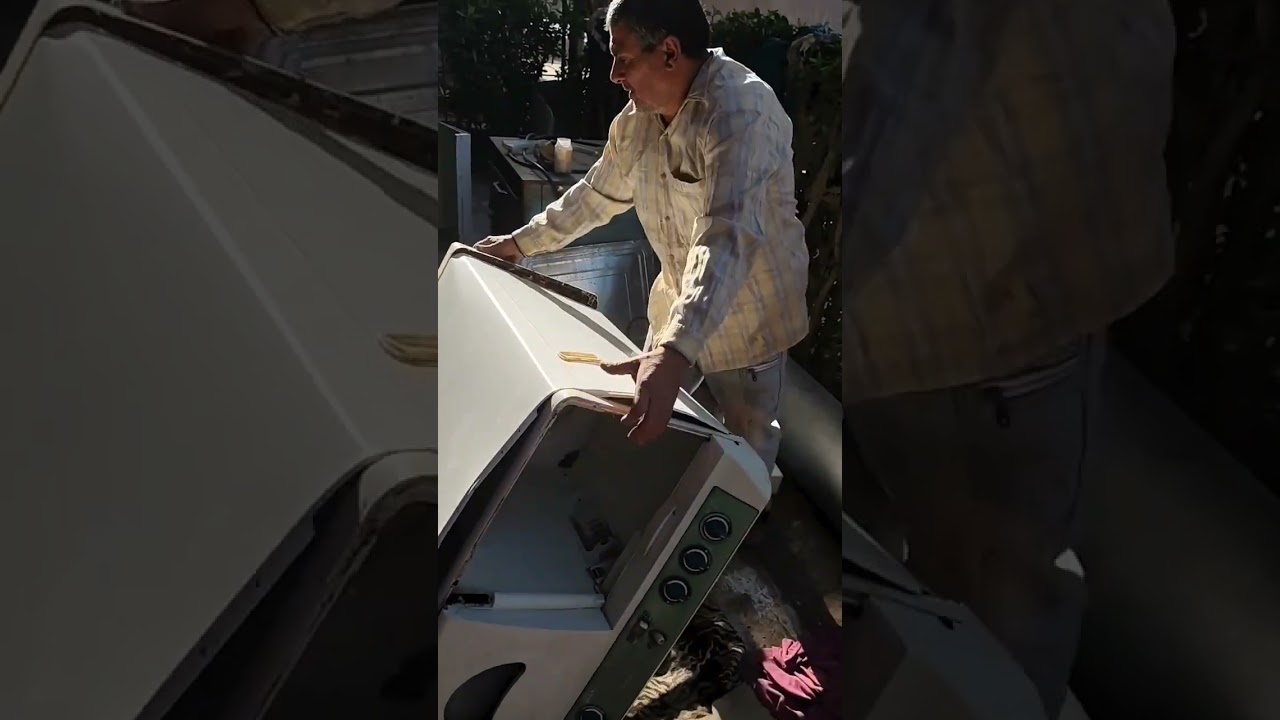 تغيير بودى غساله توشيبا نصف اوتوماتيك حوضين ١٠ كيلو ب بودى جديد صاج محمل.. ###