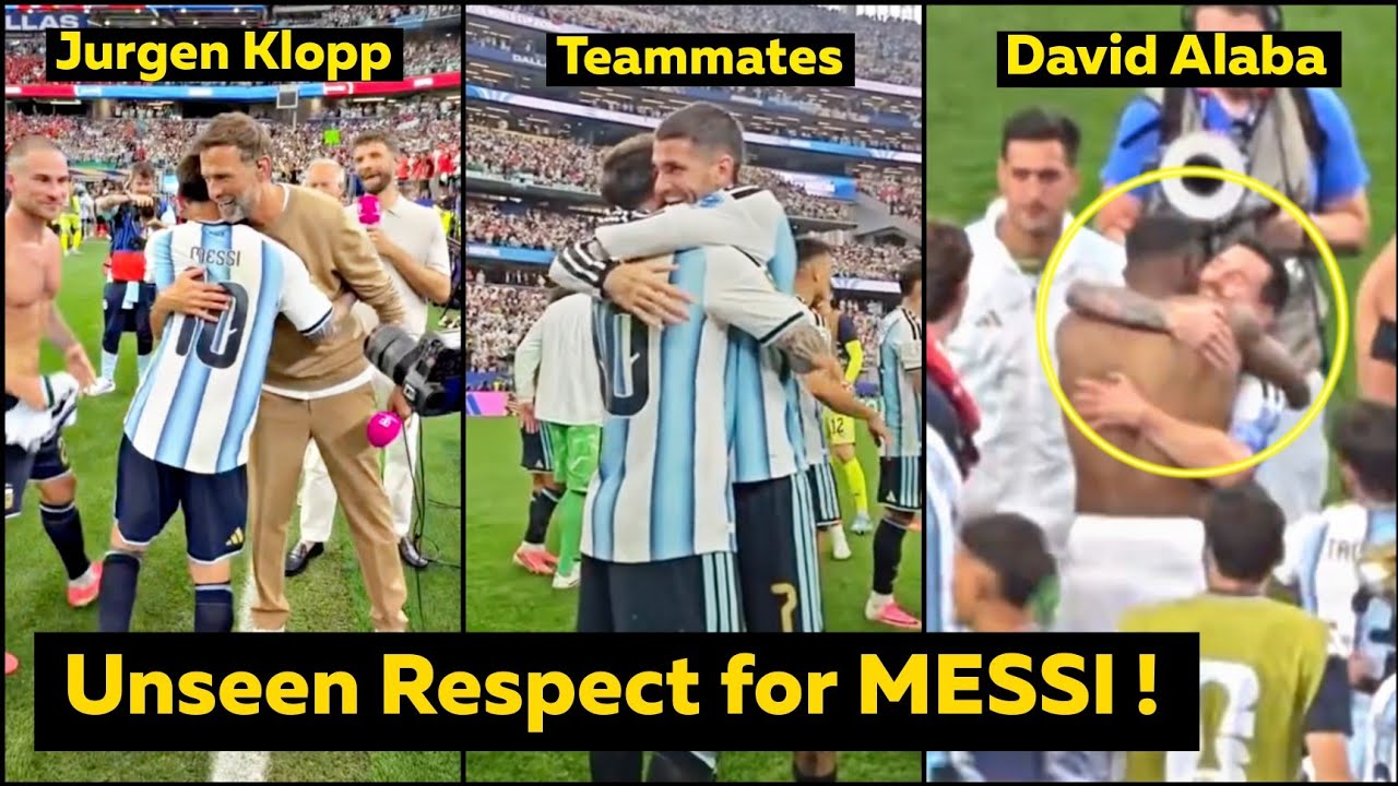 Austria Players and Klopp Rush to HUG Messi After his 2 Goals for Argentina Reactions
