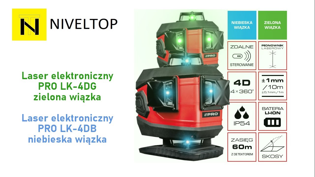 Laser PRO LK-4DB (niebieski) i PRO LK-4DG (zielony). Nowość elektroniczny laser 4D od firmy PRO.