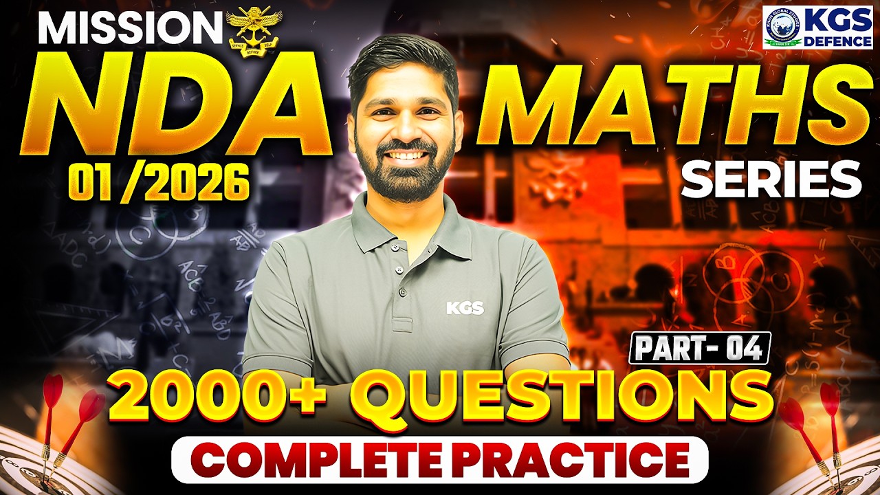 MISSION NDA Maths Series 01/2026 2000 + Questions Complete Practice By Prashant Sir | KGS Defence