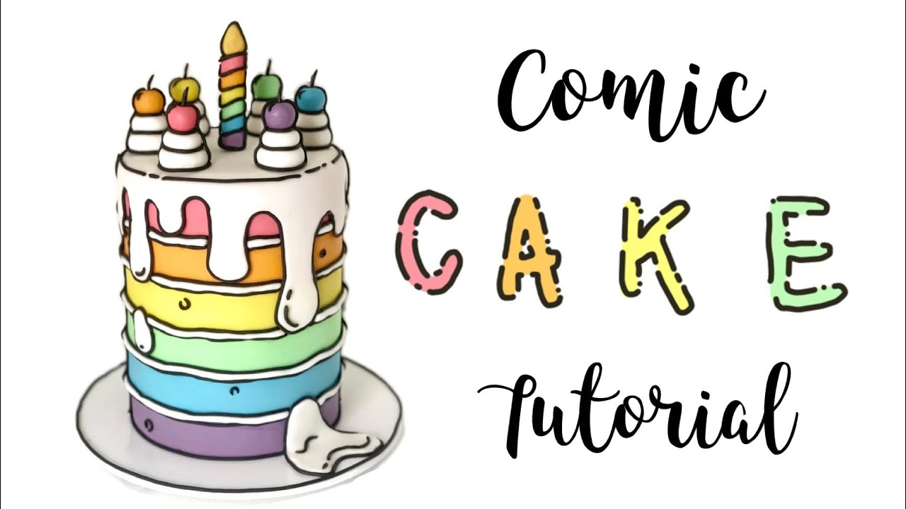 Comic Cake Tutorial | How to make a Cartoon cake | Rainbow Comic Cake | Cartoon Cake Trend 2023