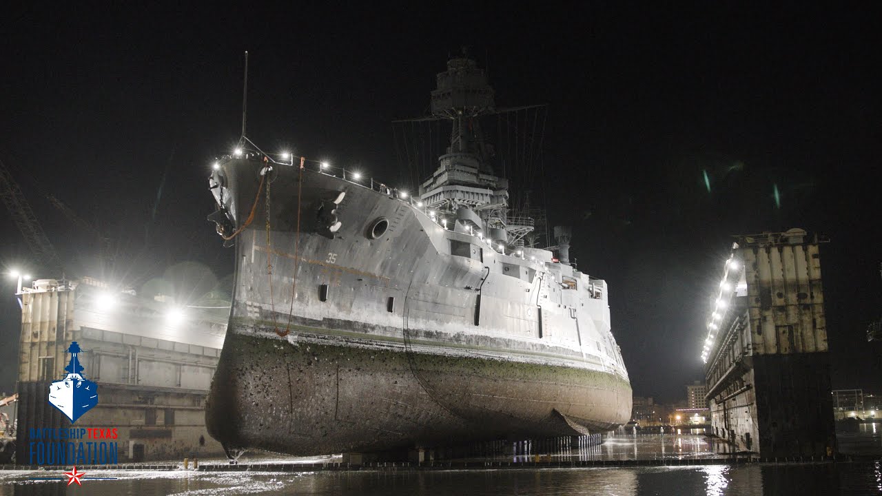 Battleship Texas Lifted Out Of The Water
