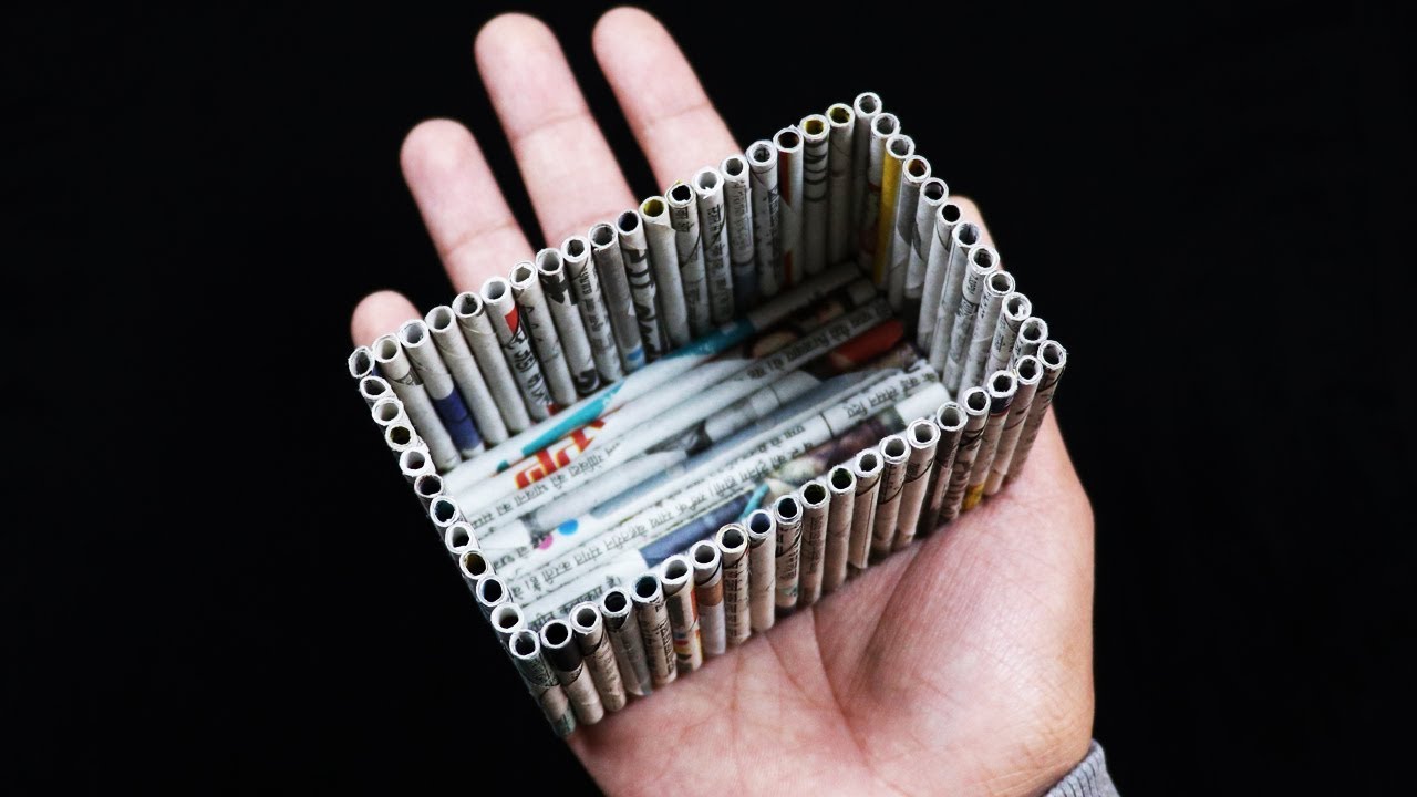 PAPER BOX MAKING (Paper Box Made Out of Newspaper Rolls - VERY EASY)