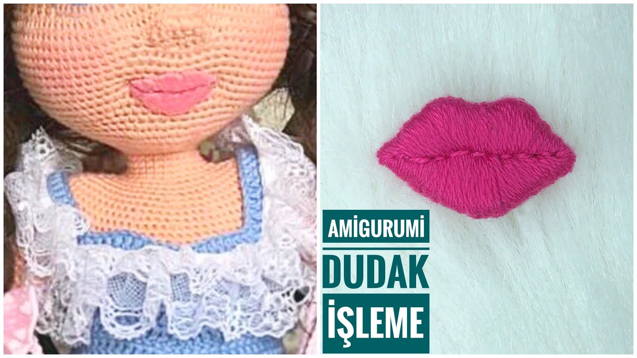 AMİGURUMİ DUDAK İŞLEME (amigurumi lips embroidery) 👄