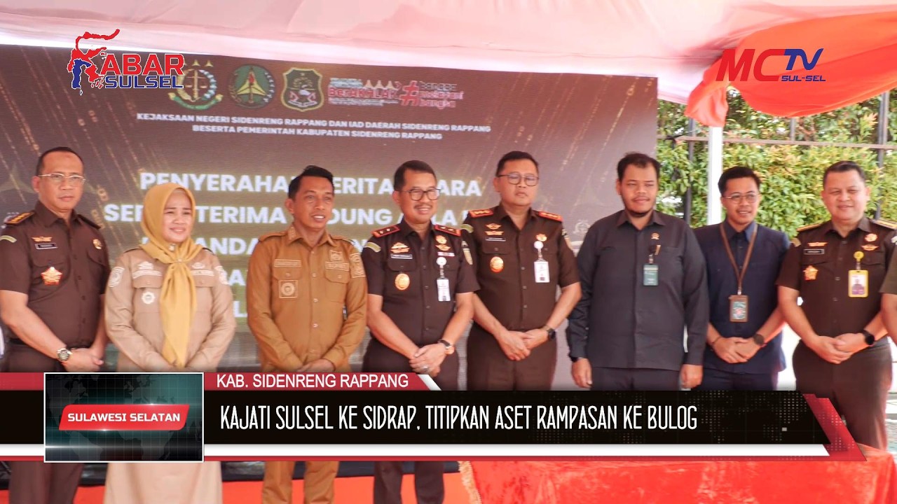 KAJATI SULSEL KE SIDRAP, TITIPKAN ASET RAMPASAN KE BULOG DAN RESMIKAN AULA KEJARI