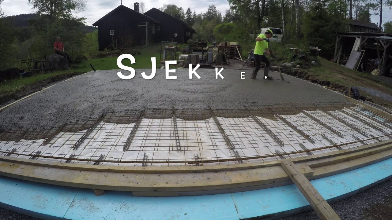 St&oslash;pe lite verksted gulv / garasjegulv. Transportb&aring;nd, utlegg , h&oslash;yde med laser. Gulvst&oslash;per Oslo...