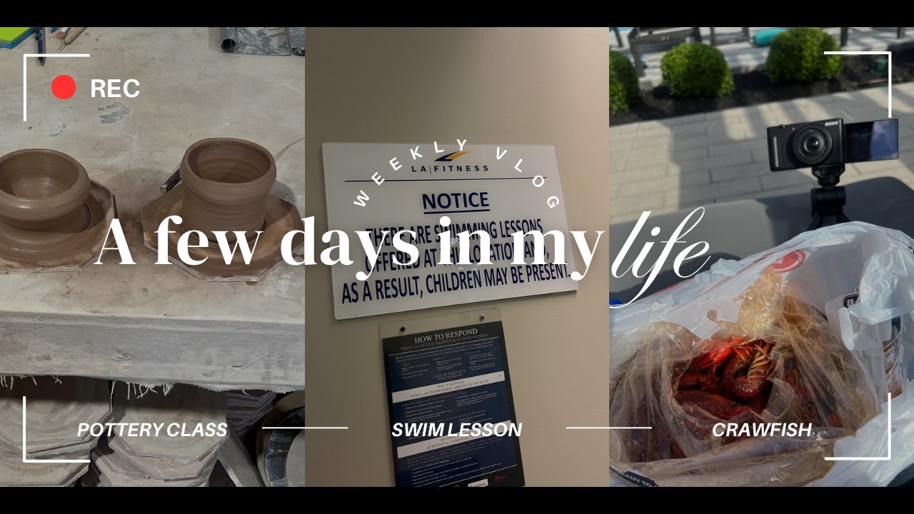 Weekly Vlog: HEB crawfish, Swimming lessons, Pottery class