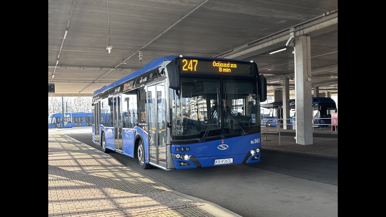 Solaris Urbino 12 mild hybrid IV #BU363 MPK Kraków linia 247 kierunek Zielonki Marszowiec Pętla