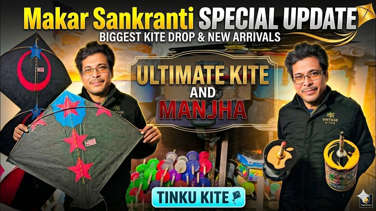 Saraswati Puja Special Kite & Manjha Stock Available in Tinku Kite Bally 2026 