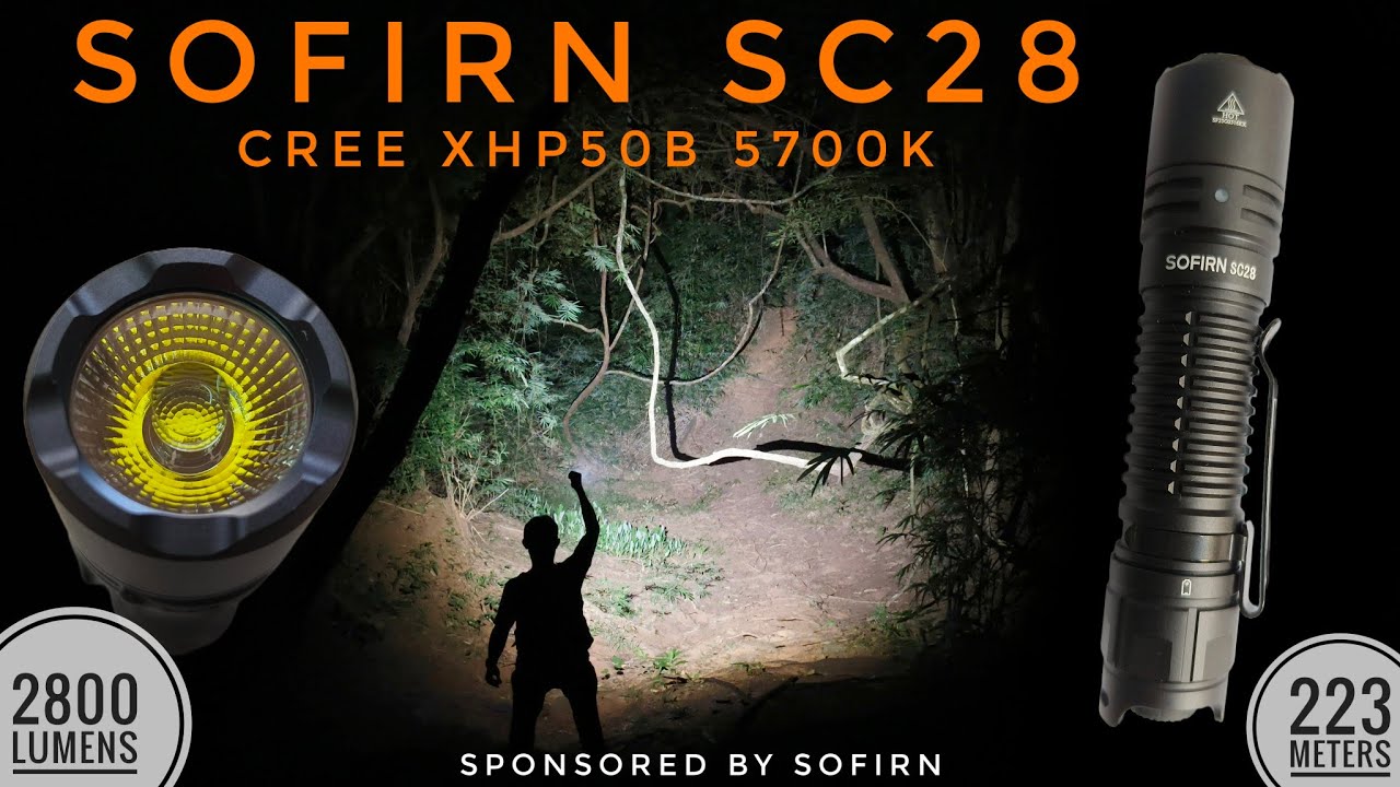 Тактический фонарь Sofirn SC28 2800 лм 223 м и сравнение с Sofirn SC33, SC32, Wurkkos TD02