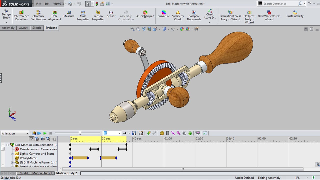 Animation by Precise Positioning Display in Drill Machine SolidWorks