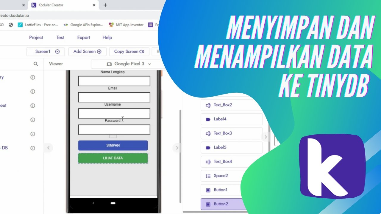 Menyimpan dan Menampilkan Data Ke TinyDB di Kodular