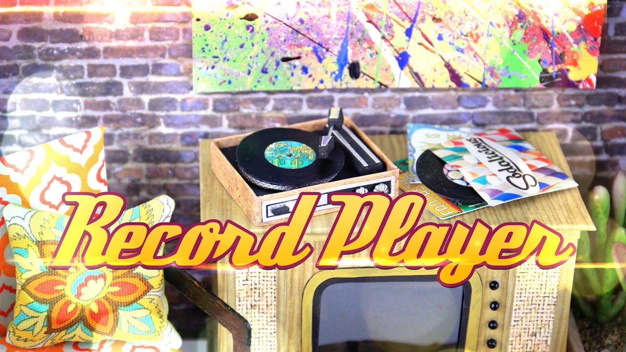 DIY - How to Make:  Doll - Vintage - Record Player - Handmade - 4K