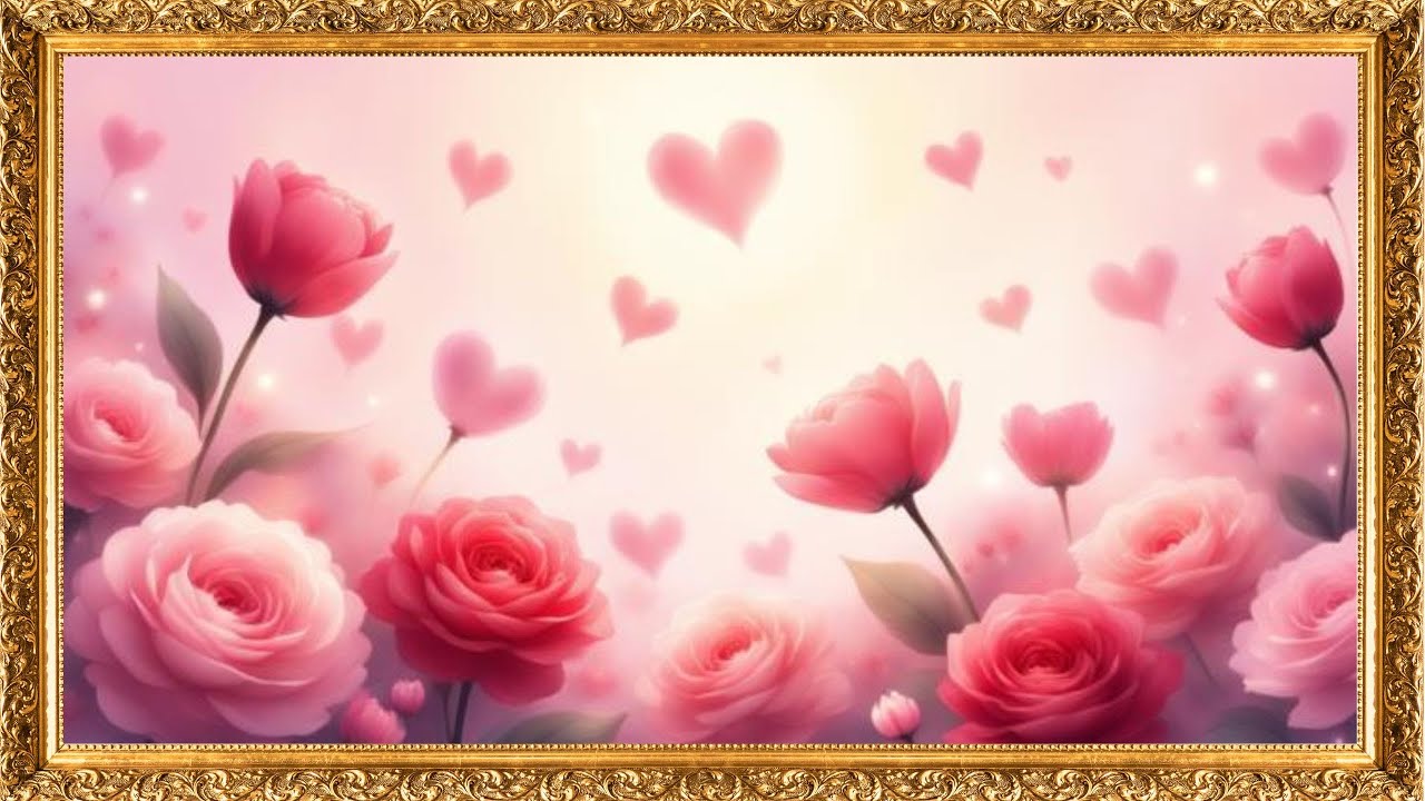 Valentine’s Wall Art Collection 💕 | Romantic Floral Paintings in 4K