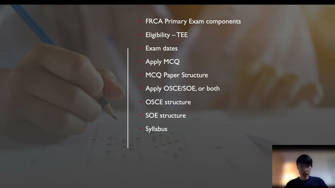 FRCA Primary intro in 10min (Year 2021)