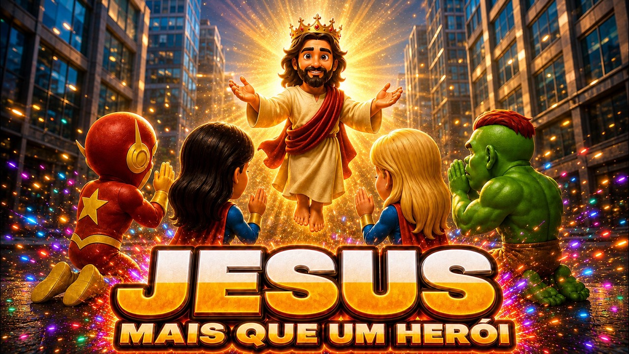 Jesus é Mais Que um Herói – Música Gospel Infantil Animada com Letra | Louvor para Crianças