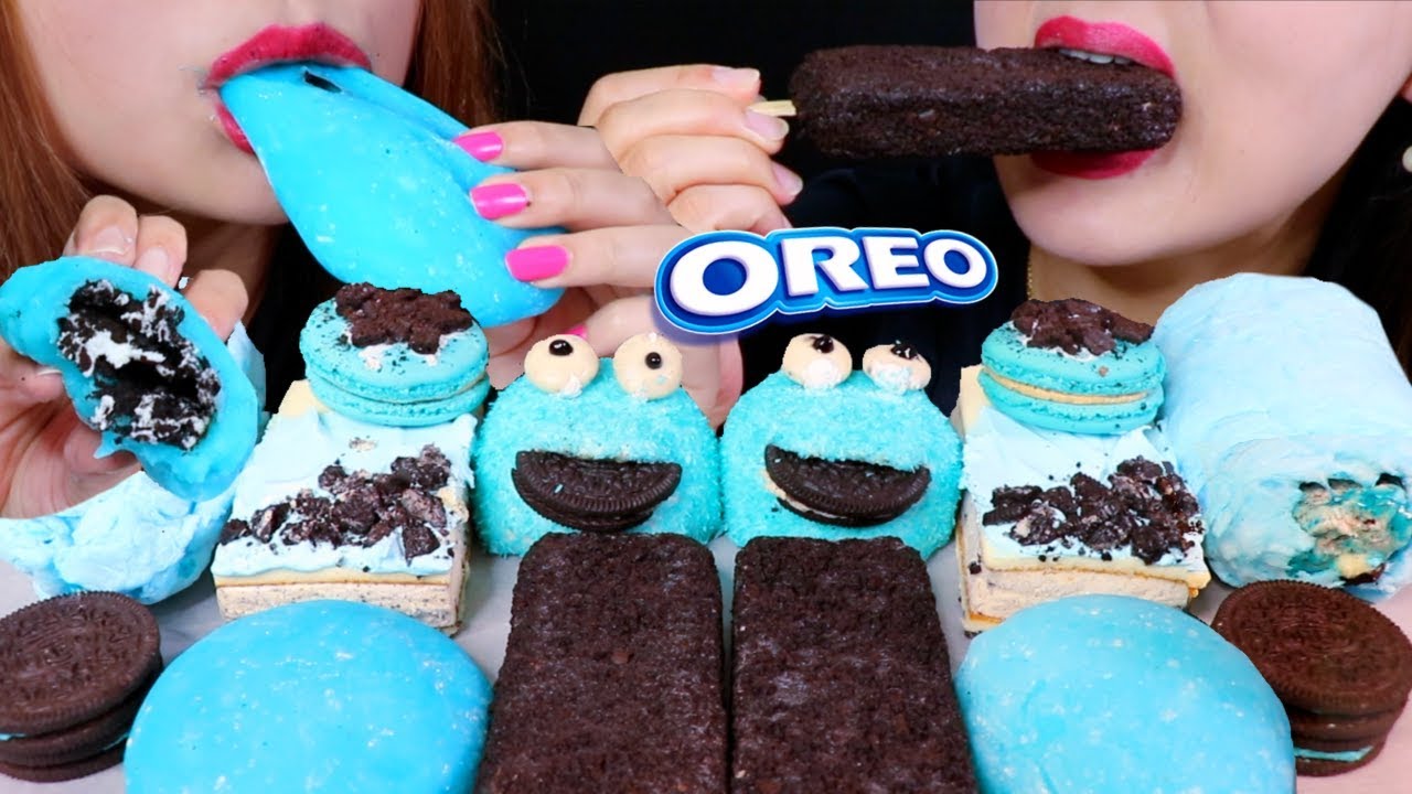 ASMR OREO ICE CREAM, BLUE OREO MOCHI, COTTON CANDY BURRITO, MACARON, SNOBALL 리얼사운드 먹방 | Kim&Liz ASMR