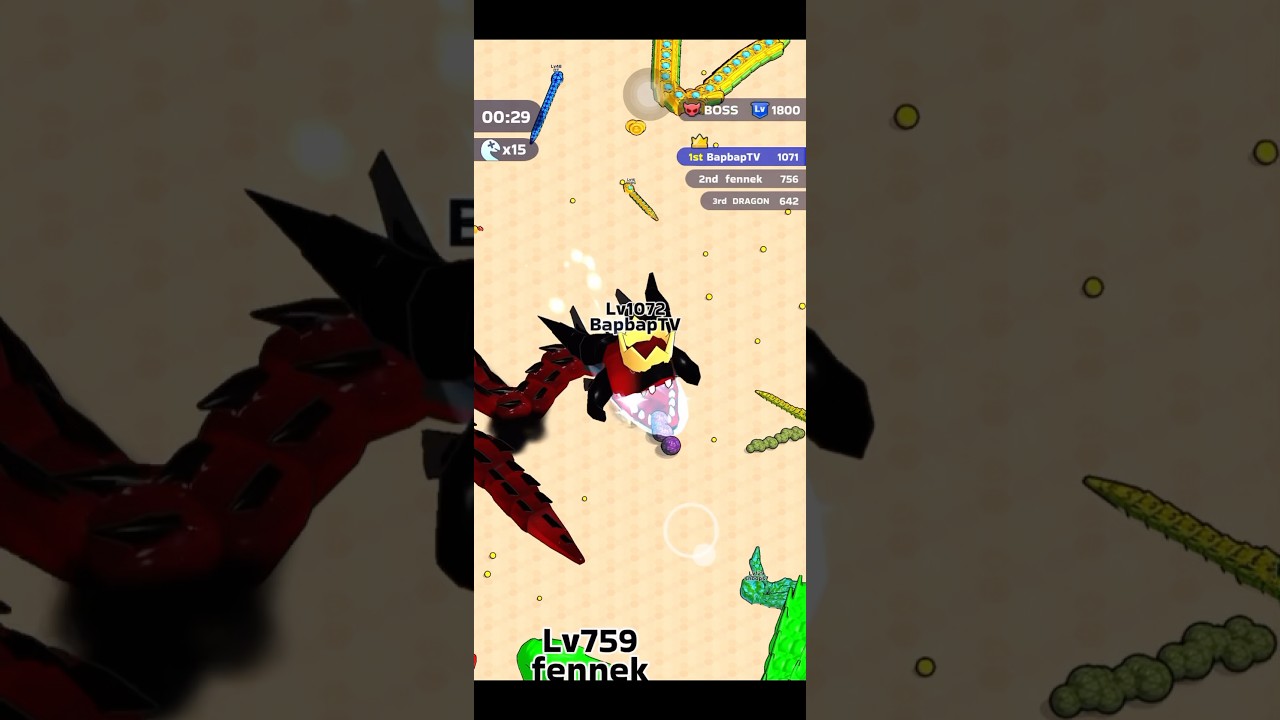 Snake clash LEVEL MAX & BOSS 1800 #games #ransanmoi #snakevideo