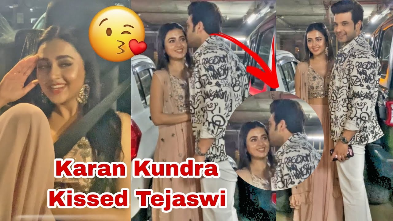 Television Best Couple Karan Kundra Kissed 💋 Tejaswi Prakash First time in front of Media @ Airport