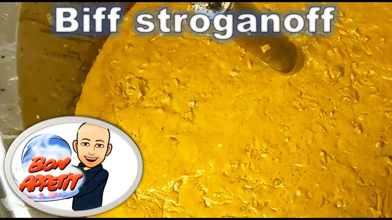 Biff stroganoff med rödvin