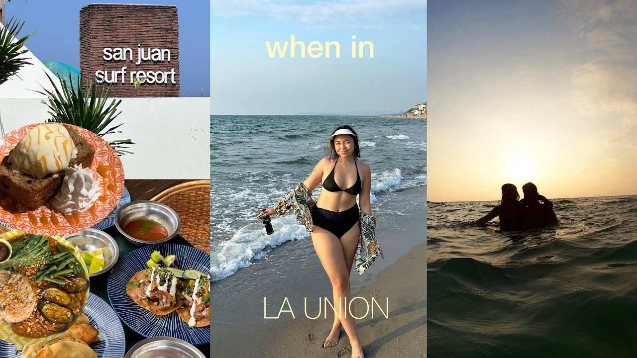 CHILL ELYU VLOG 🐚 good food, sunset & my first time surfing!! 🏄‍♀️
