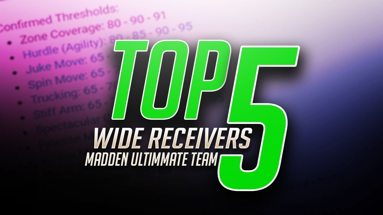 TOP FIVE WIDE RECEIVERS IN MUT 18! THE TRUE TOP FIVE BEST!| MADDEN 18 ULTIMATE TEAM