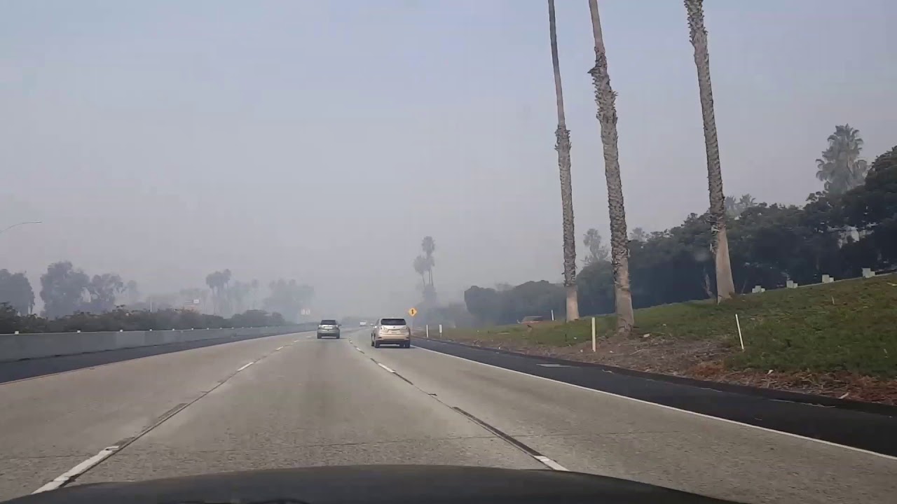 #ThomasFire drive into (FF version) Ojai 12/7/2017 11am