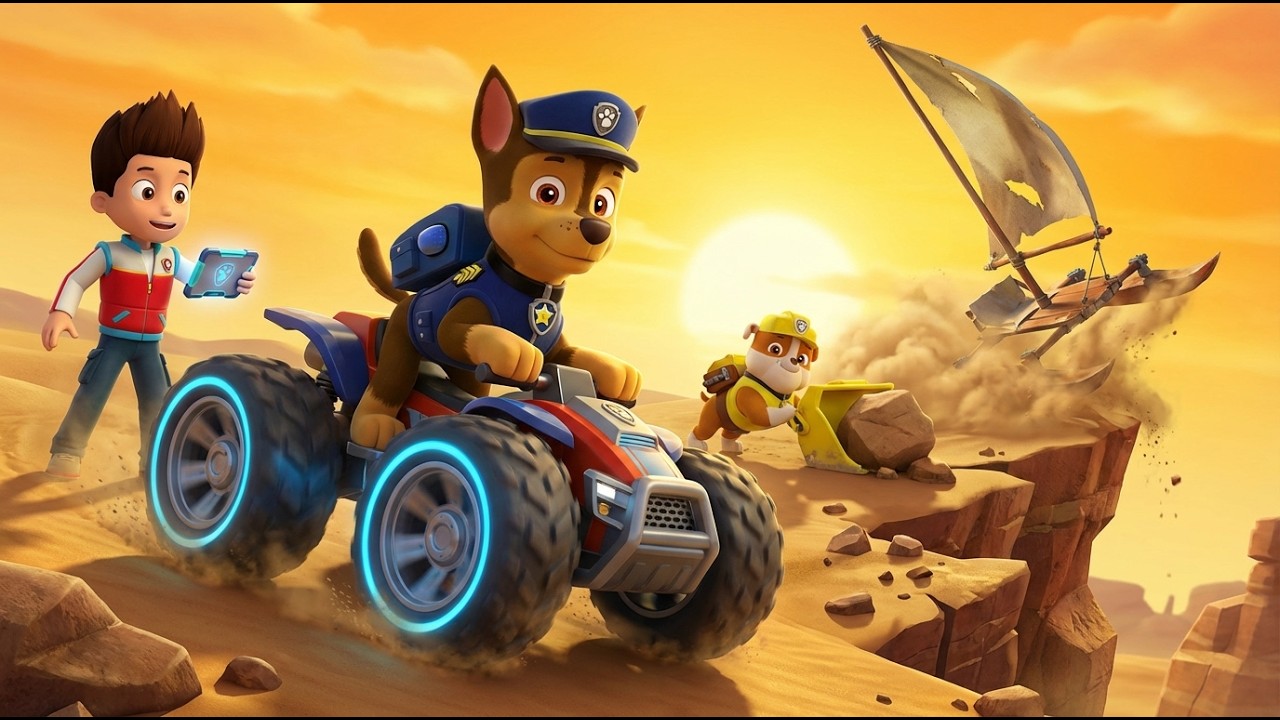 PAW Patrol: Rescue Wheels – The Desert Dune Drifter! 🏜️🛞 | High-Speed Sand-Sailer Chase & Heroic
