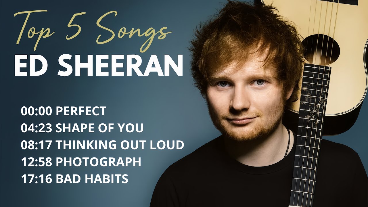 Ed Sheeran Top 5 Songs 🎧 - Best Hits Playlist 2025 | Perfect, Thinking Out Loud, Shape of You, etc.