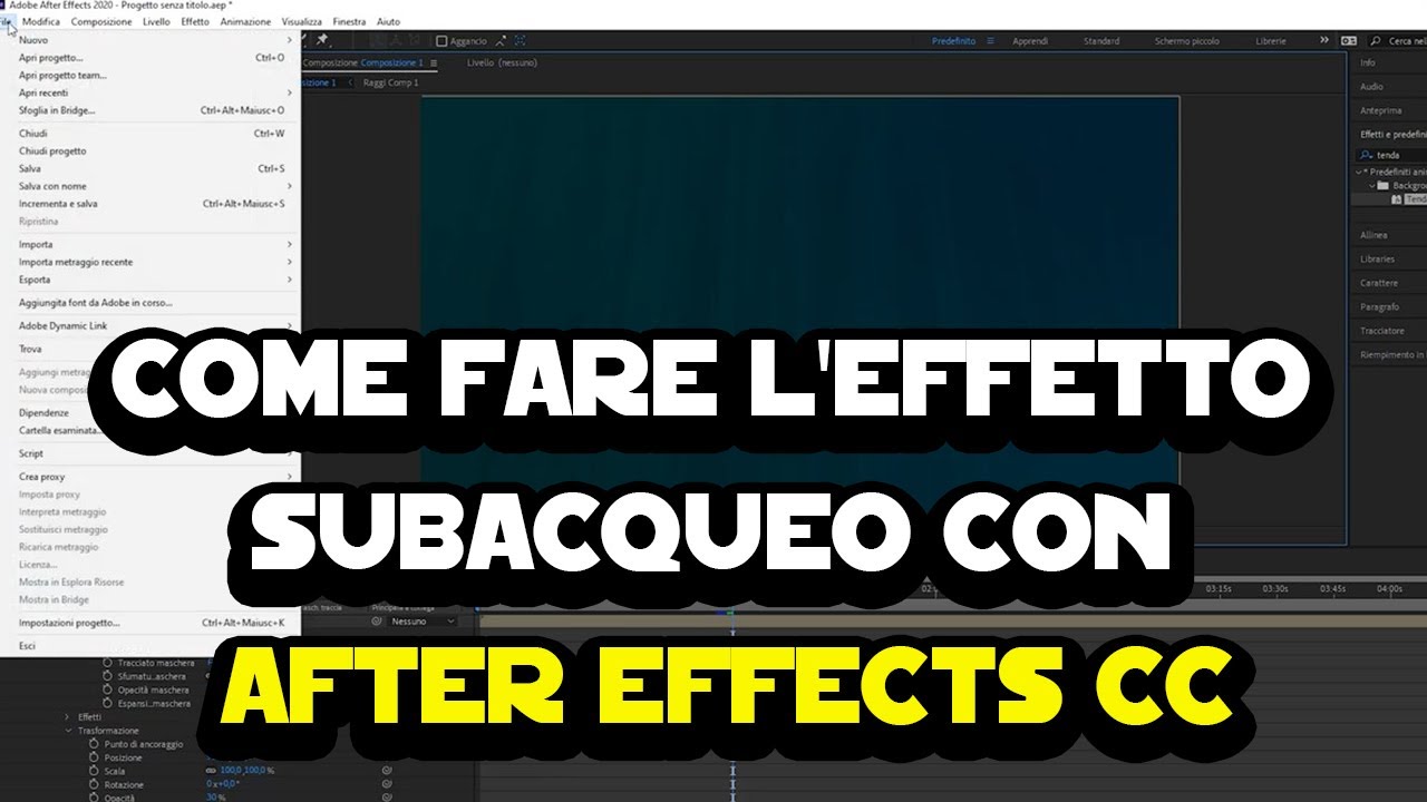 Come fare l'effetto subacqueo con After Effects CC