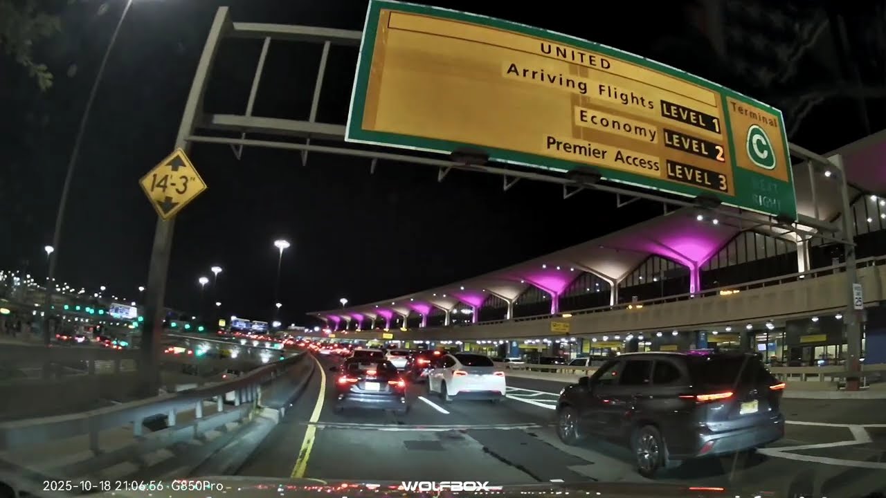 Approaching Newark Liberty Airport Terminal C Departures