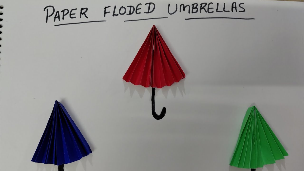 Paper Folded Umbrellas ideas | How to Make Umbrella with Paper | Paper Activities for kindergarten |