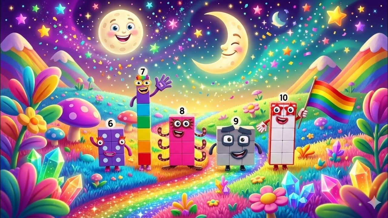 𝙽𝚞𝚖𝚋𝚎𝚛𝚋𝚕𝚘𝚌𝚔𝚜 Statisfiying Video - Looking For Numberblocks Adventure Rainbow Moon  Island ASMR