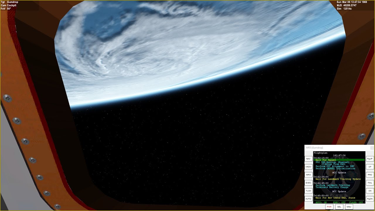 Apollo 9 NASSP 8 Beta - Open Orbiter - Starting 7th day and getting ready for next P22