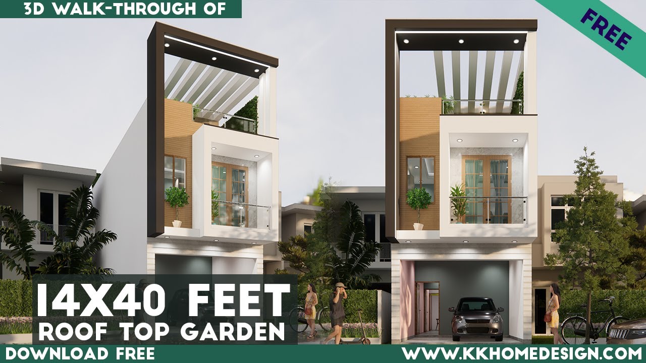 14x40 Feet 3D House Design With Master Bedroom || Ghar Ka Naksha || 560 sqft House Plan#157