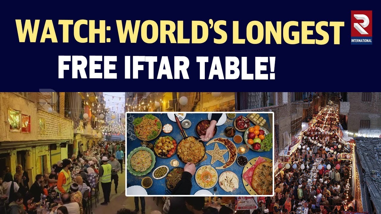 Egypt Ramadan 2025: Cairo residents lay largest Iftar table in Matareyato break Ramadan fast | RTV