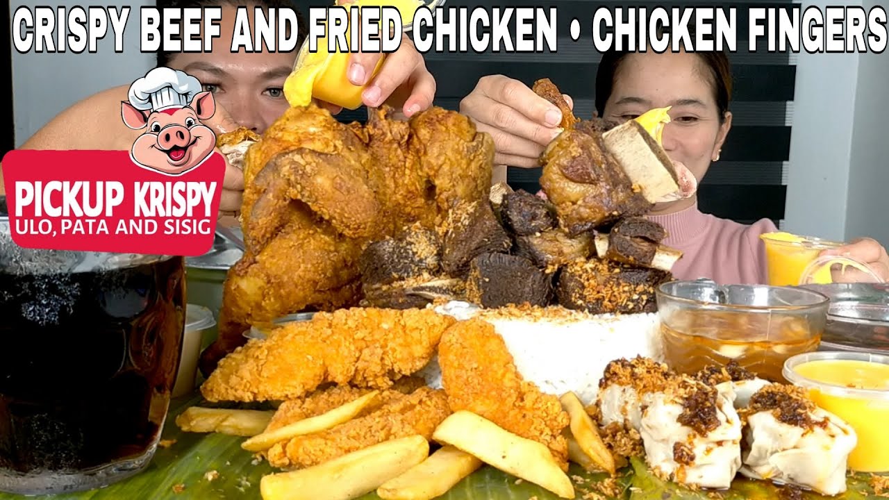 CRISPY BAKA CRISPY FRIED CHICKEN | PICKUP KRISPY ULO PATA & SISIG | MUKBANG PHILIPPINES
