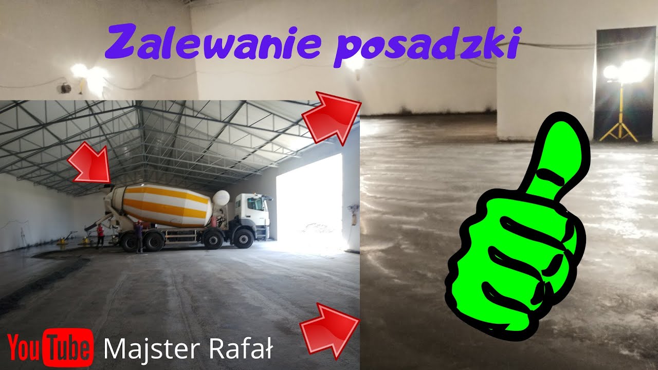 Budowa hali.Zalewanie posadzki docelowej. Zacieranie mechaniczne. #Zbudowy