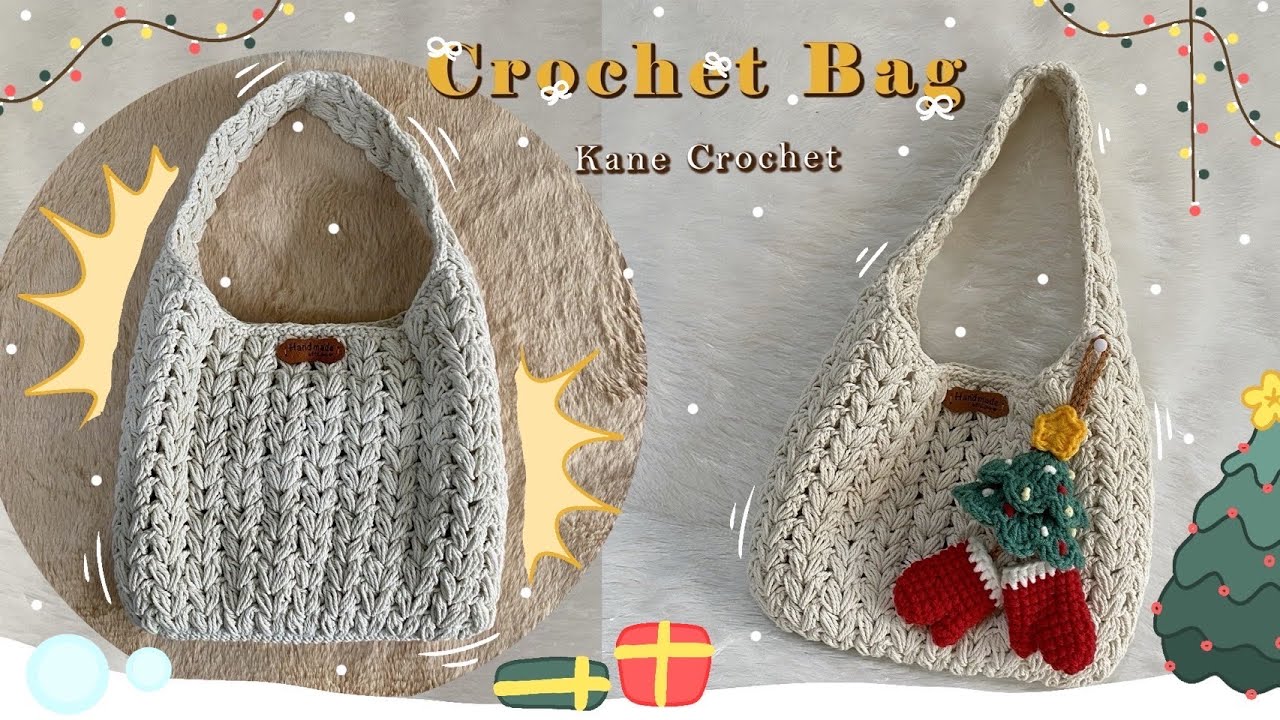 CROCHET BAG ✨ How to Crochet Shoulder Bag - Puff V Stitch