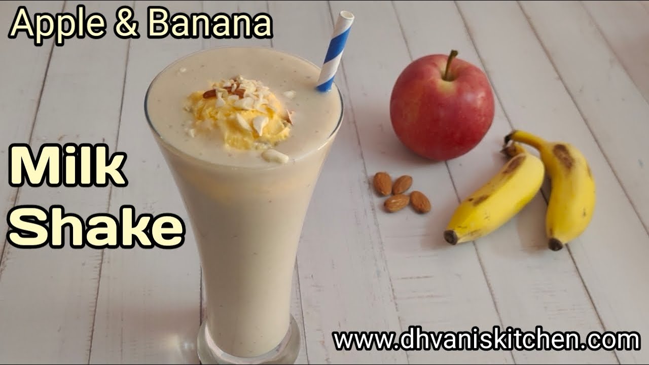 fresh apple banana milkshake | apple banana smoothie