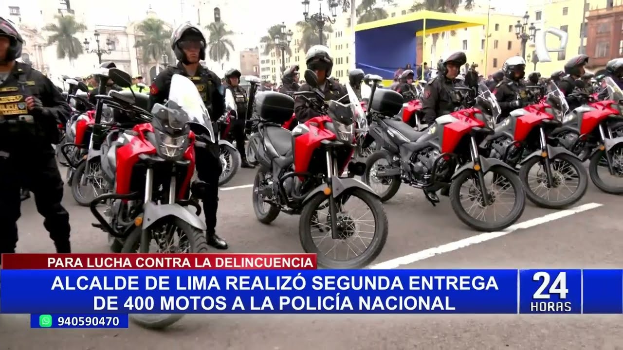 Municipalidad de Lima entregó 400 motos a la Policía Nacional para luchar contra la delincuencia