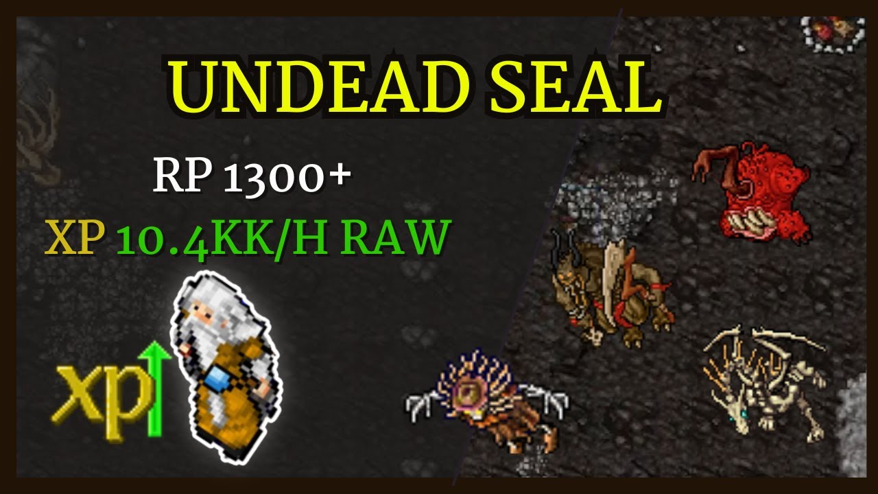 Tibia Hunt UNDEAD SEAL / RP 1300+ / XP 10.4kk/H RAW