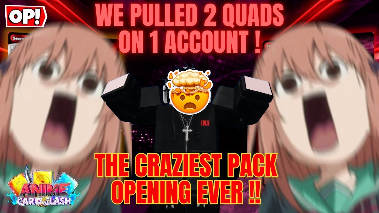 2 QUADRILLIN PULLS ON 1 ACCOUNT!🤯 THIS IS THE CRAZIEST PACK OPENING In Anime Card Clash!(Roblox)