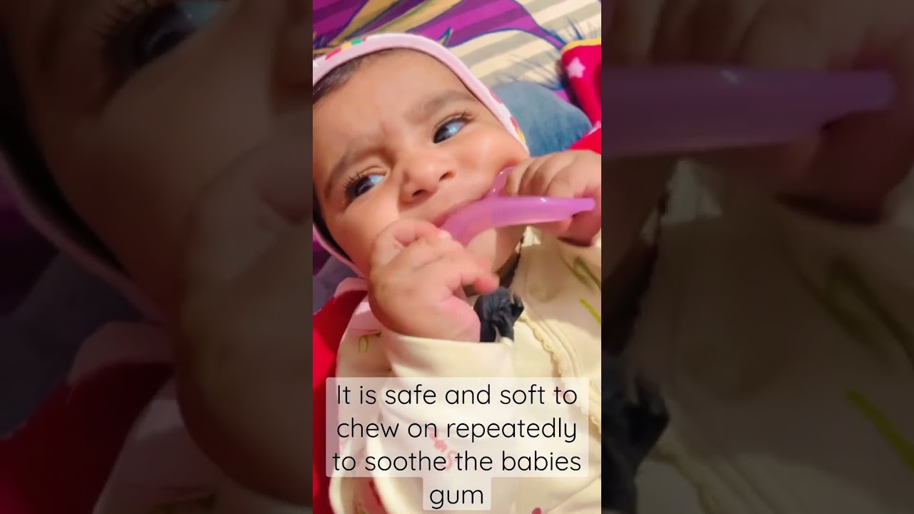 Silicone teether for 5month baby it is safe for babies #teether #silicone #learningvideosforkids