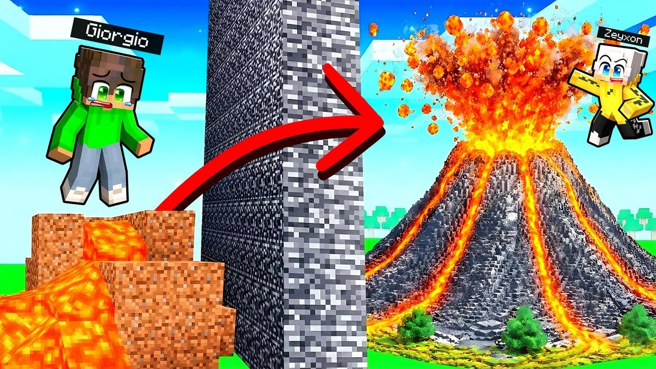 VULCANO da 10 SECONDI contro VULCANO da 1 ORA in Minecraft!