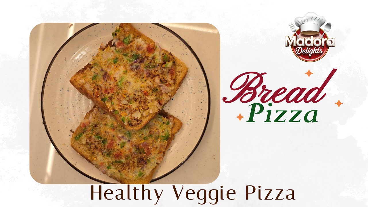 Bread Pizza Without Cheese | Healthy & Easy Bread Pizza Recipe | Madora Delights