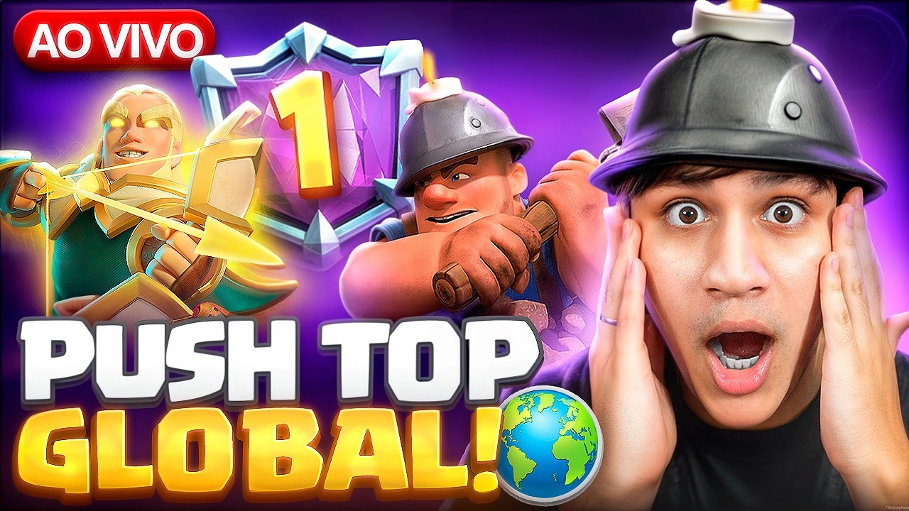 QUARTINHA DE PEGAR LEVE PUSH TOP GLOBAL + PUSH NO MODO CAOS RANQUEADO - CLASH ROYALE AO VIVO