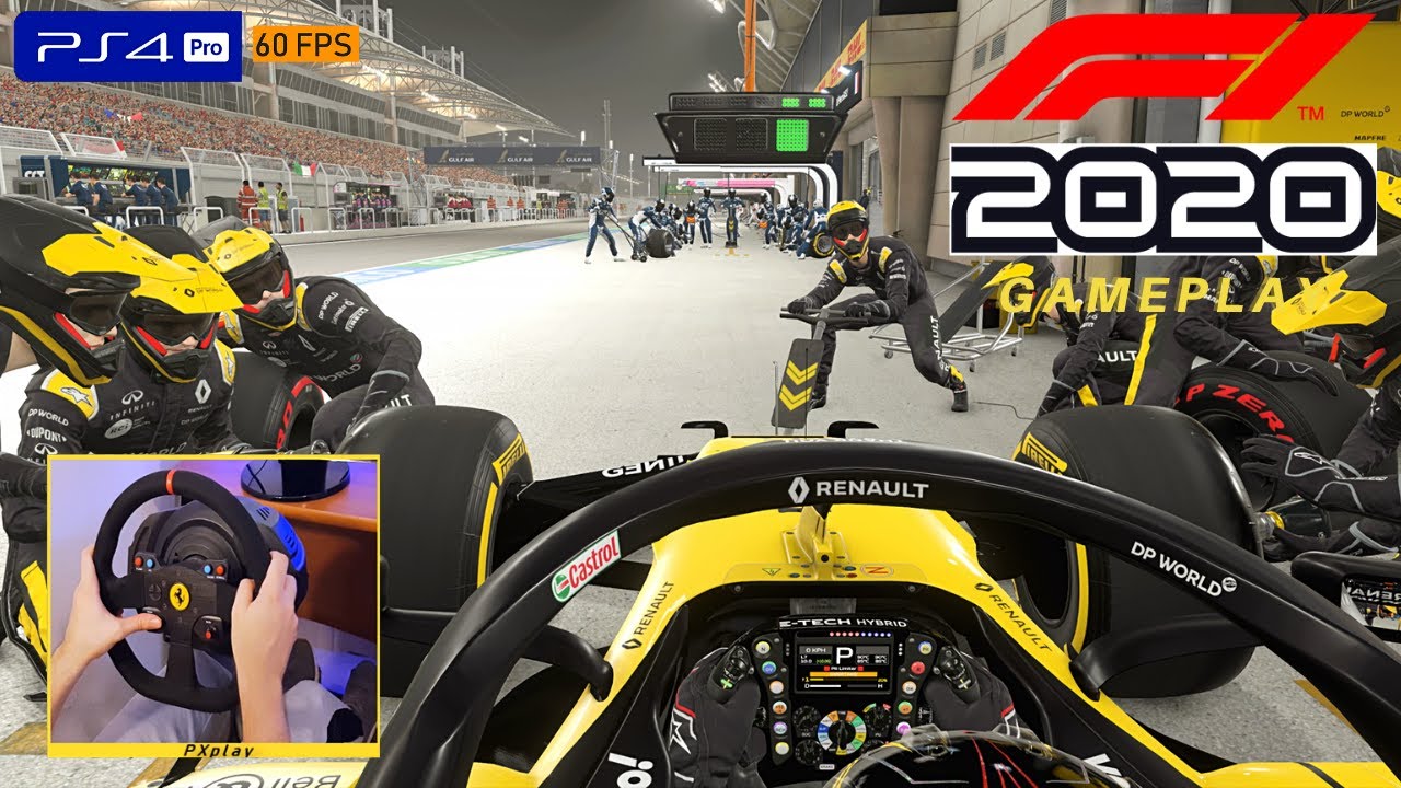 F1 2020 PS4 gameplay - Bahrain Grand Prix with Renault F1 (w/steering wheel) | Thrustmaster T300
