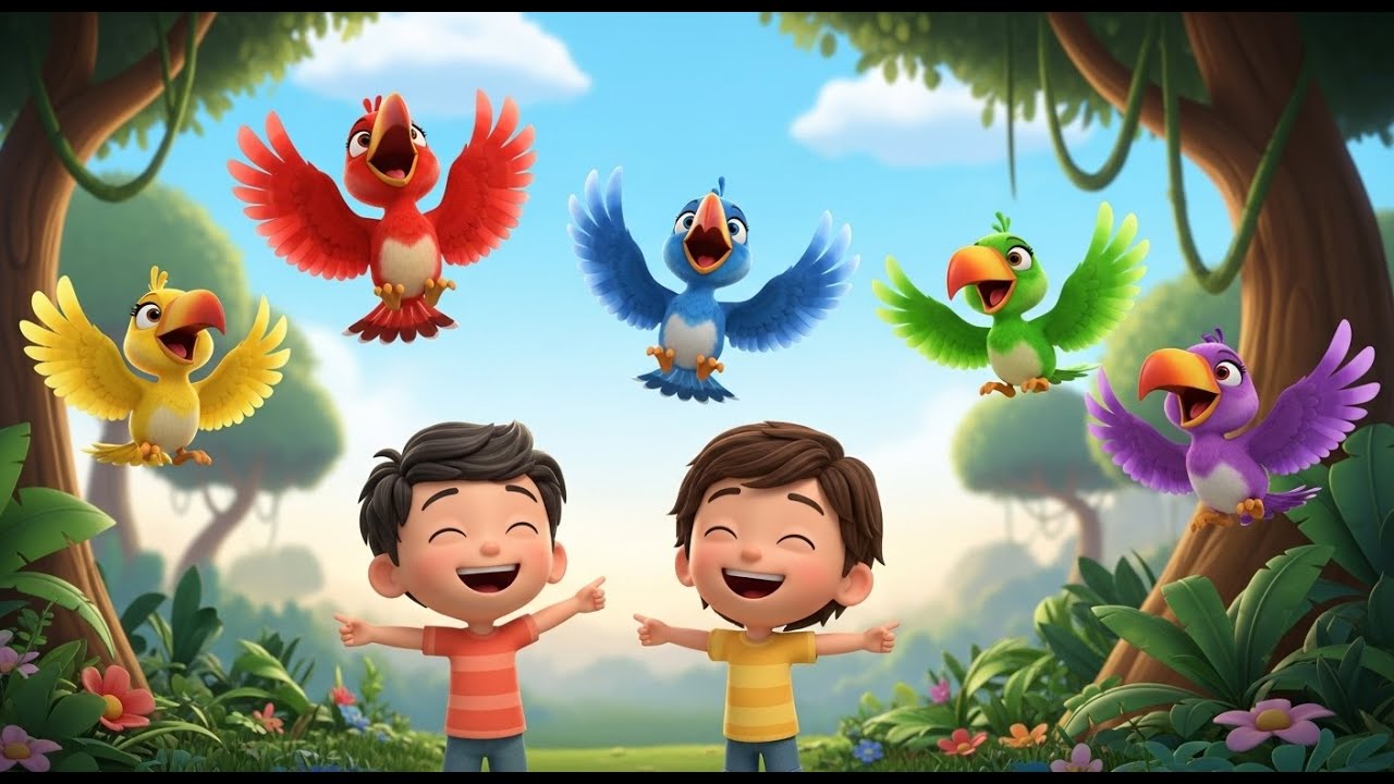 Five Little Hornbills Flap Flap Flap | Flying Bird Song & Nursery Rhymes