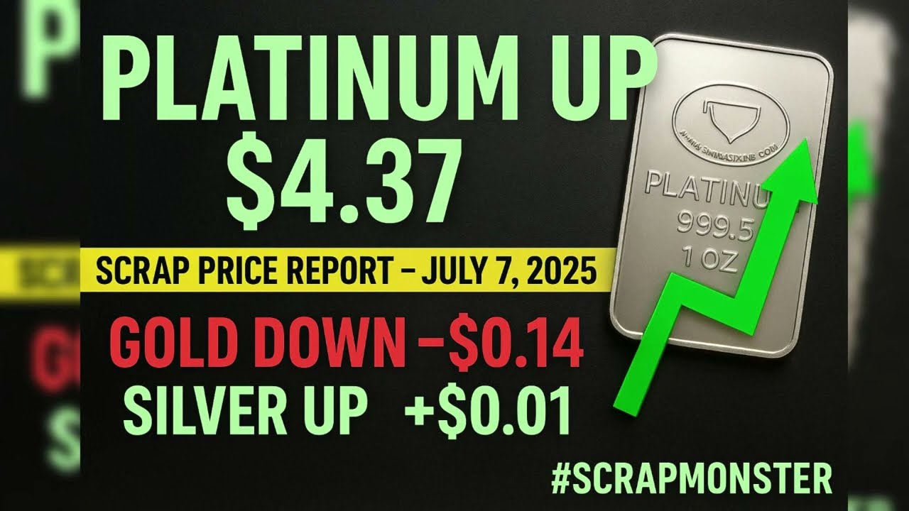 Platinum Up $4.37 | Daily Scrap Precious Metals Report for July 7, 2025 | #ScrapMonster